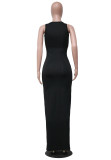Solid Color Simple Fashion Sleeveless Long Dress YS-8810