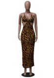 Printed Sexy Slim Sleeveless Spaghetti Strap Long Dress YS-8813