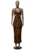Printed Sexy Slim Sleeveless Spaghetti Strap Long Dress YS-8813
