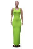 Solid Color Simple Fashion Sleeveless Long Dress YS-8810