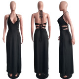Sexy Halter Backless Split Maxi Dress SH-3649