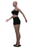 Fashion Casual Solid Color Wrapped Chest Shorts Two Piece Sets YS-8809
