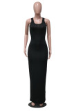 Solid Color Simple Fashion Sleeveless Long Dress YS-8810