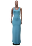 Solid Color Simple Fashion Sleeveless Long Dress YS-8810