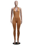 Fashion Sexy Backless Deep V Halter Jumpsuit YS-8570