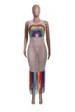 Plus Size Fashion Sexy Print See Through Beach Dress YS-8355
