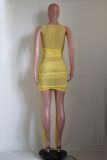 Sexy Sleeveless Mesh See Through Bandage Club Dress YS-8801
