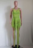 Sexy Sleeveless Mesh See Through Bandage Club Dress YS-8801