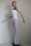 Fashion Sexy Solid Color Tube Top Mesh Jumpsuit YS-8804