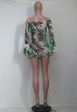 Sexy Off Shoulder Mesh Print Mini Dress YS-8806