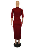 Plus Size Fashion Casual Dress YS-8221