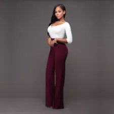 Solid Double Breasted High Waist Pants SH-2006-0
