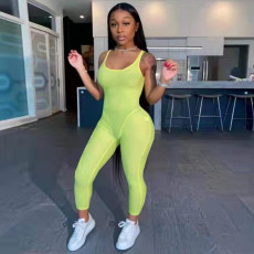 Solid Sleeveless Slim One Piece Jumpsuit TK-6183