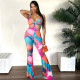 Sexy Printed Hollow Out Flared Jumpsuit YNSF-16802