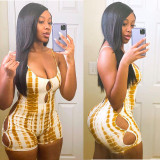 Pre Order: About 7 work days shipping Fashion Backless Tie-dye Print Rompers YUEM-1617