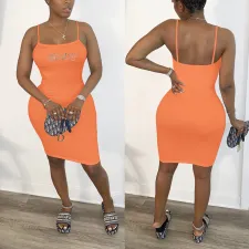 Solid Color Sexy Slim Hot Rhinestone Dress ME-S851
