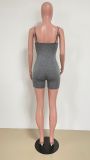 Sexy Solid Sleeveless Spaghetti Strap Romper HMS-5476