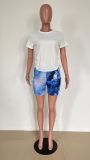 Casual Drawstring T Shirt And Shorts 2 Piece Sets HMS-5477