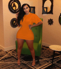 Fashion Solid Color Cutout Zipper Mini Dress MAE-2099