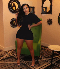 Fashion Solid Color Cutout Zipper Mini Dress MAE-2099