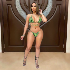 Sexy Printed Swimsuit Bikinis Sets+Hole Long Skirt 3 Piece Sets TR-1161