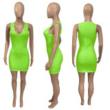 Solid Color Sexy Slim Mini Dress ME-Y862