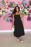 Fashion Sexy Solid Color Sling Midi Dress AIL-161