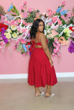 Fashion Sexy Solid Color Sling Midi Dress AIL-161