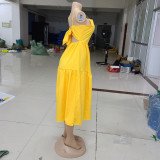 Fashion Sexy Solid Color Sling Midi Dress AIL-161