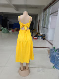 Fashion Sexy Solid Color Sling Midi Dress AIL-161