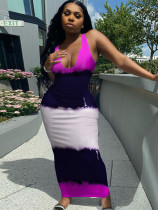 Casual Printed Sleeveless Slim Maxi Dress BLX-8219