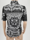Casual Printed Short Sleeve Shirt Top WSYF-5880