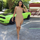Sexy Sleeveless Lace-up Split Bandage Dress YNSF-16807