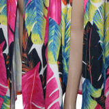 Plus Size Printed Halter High Split Maxi Dress SH-5075