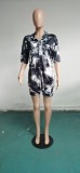 Plus Size Tie Dye Print Two Piece Shorts Set WAF-77209