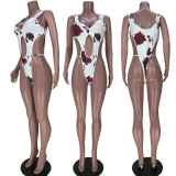 Sexy Printed Hollow Out One-Piece Swimsuit MDF-5244