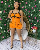 Sexy Sleeveless Zipper Romper XMF-064