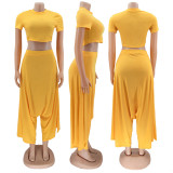 Solid Crop Top And Loose Harem Pants 2 Piece Sets SFY-2112