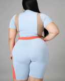 Plus Size Casual Sports T Shirt And Shorts 2 Piece Suits XYF-9108