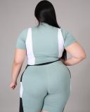 Plus Size Casual Sports T Shirt And Shorts 2 Piece Suits XYF-9108