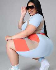 Plus Size Casual Sports T Shirt And Shorts 2 Piece Suits XYF-9108