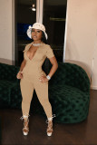 Casual Solid Short Sleeve One Piece Jumpsuit MIL-L247