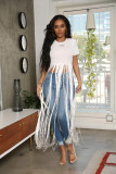 Casual Solid Tassel Short Sleeve O Neck T Shirt OLYF-6064