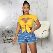 Fashion Slim Denim Shorts HSF-2519