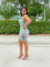 Floral Leopard Print Sleeveless Romper HMS-5481
