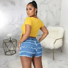 Fashion Slim Denim Shorts HSF-2519
