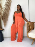 Solid Ruffled Halter One Piece Jumpsuit OLYF-6067