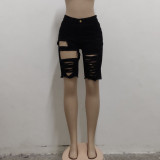 Fashion Frayed Ripped Hole Denim Shorts HSF-2483