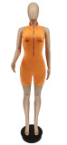 LUCKY LABEL Letter Print Zipper Sleeveless Romper WSYF-5865
