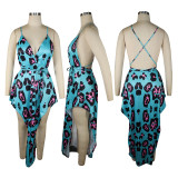 Sexy Deep V Backless Irregular Dress TE-3739
